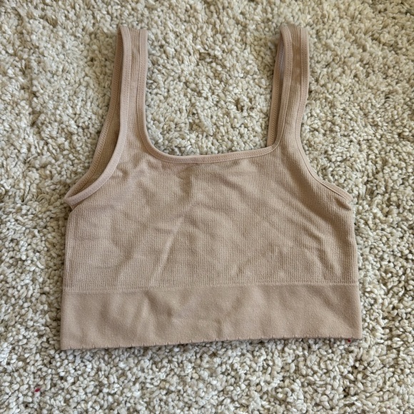 Anthropologie Hattie Seamless Squareneck Bralette In Light Sand - Picture 4 of 5